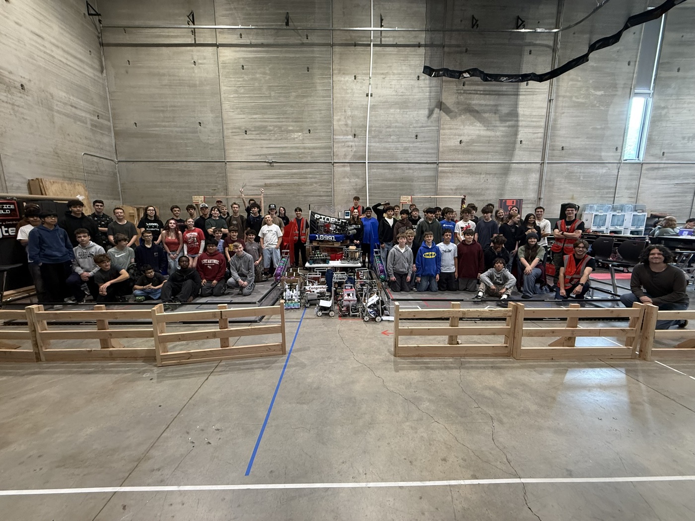 Teams competing at the semi-annual HS/MS FTC tournament