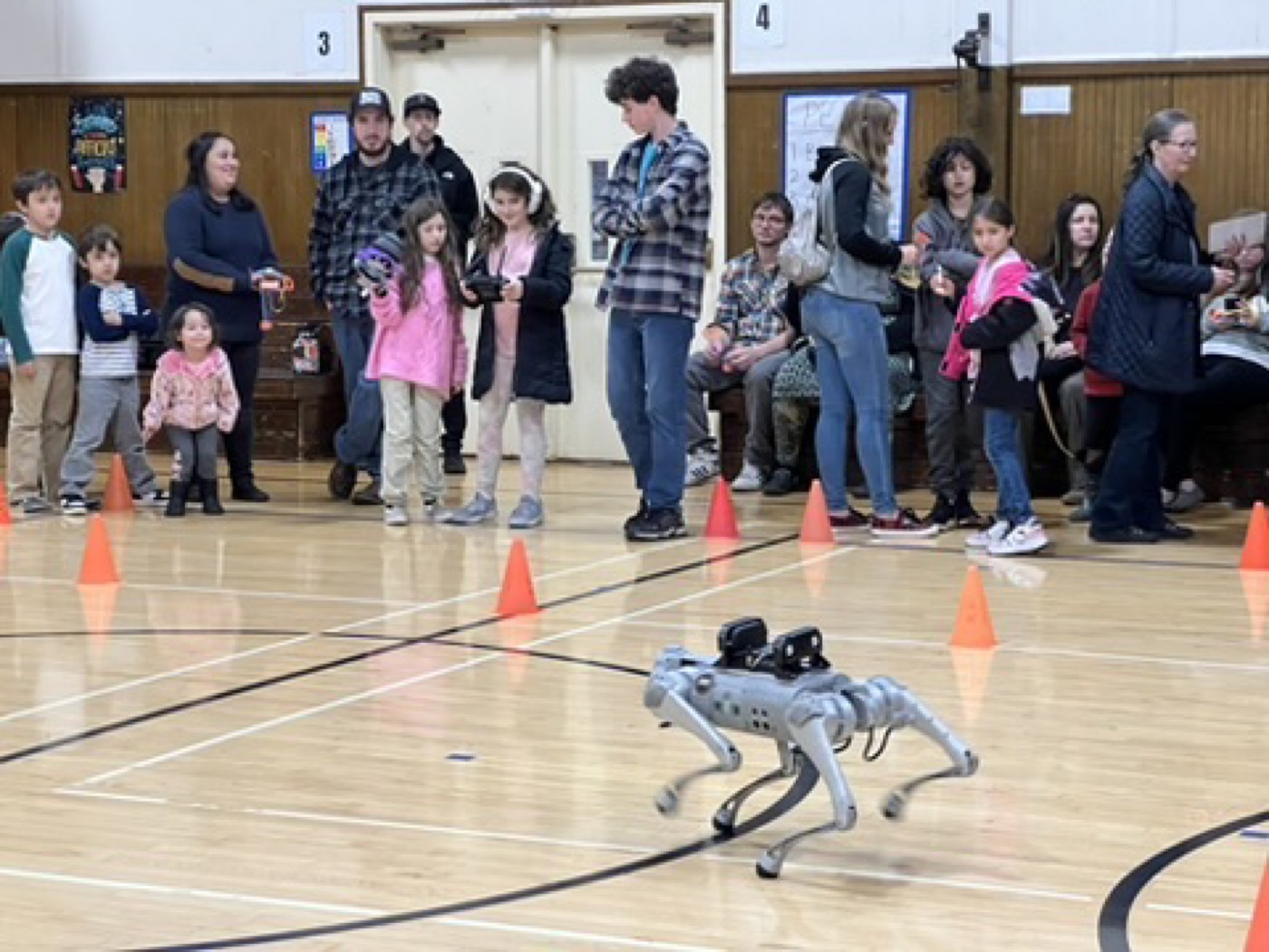 Elementary students trying robotics at Sandy Grade STEM Night